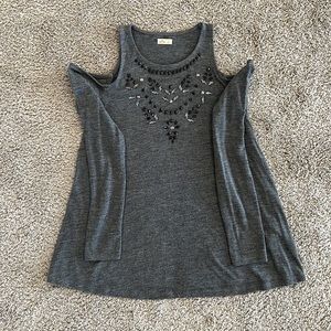 Hollister Cold Shoulder Embellished Top